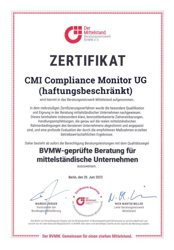 Compliance Berater Certifikat
